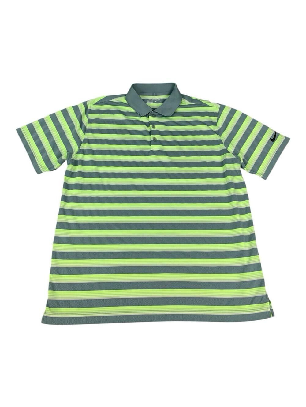 Nike Golf Dri-Fit Men's Polo Shirt, Tour Performance, Green Striped, Size Large